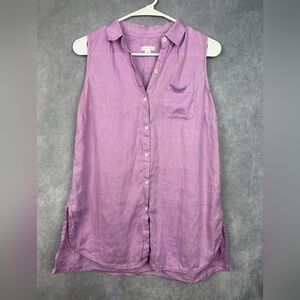 J. Jill Love Linen Sleeveless Peplum Back‎ Lilac Tunic XS